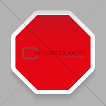 Empty hexagon sticker red