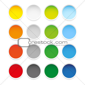 Colorful epty round sticker set