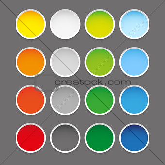 Colorful epty round sticker set