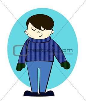 Boy in Winter Clothes Cartoon