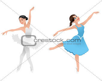 Two young ballerinas 