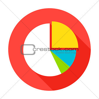 Pie Chart Flat Circle Icon