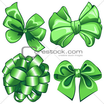 Set with green bows