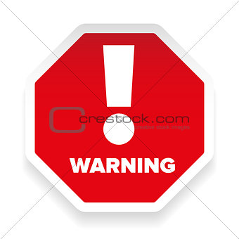 Warning sign hexagon red