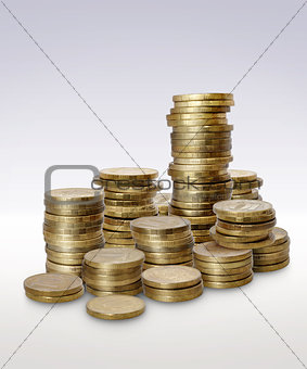 Stacks of copper coins