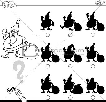 shadows game with santa for coloring