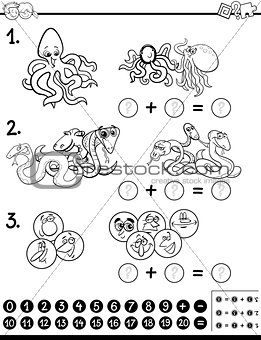 addition activity coloring page