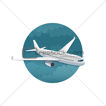 Vector icon of airplane side view