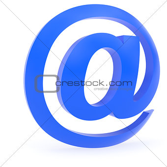 Curved blue at sign