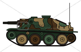 Vintage camouflaged tank destroyer