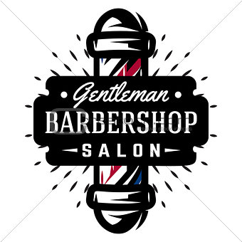 Logo for barbershop with barber pole