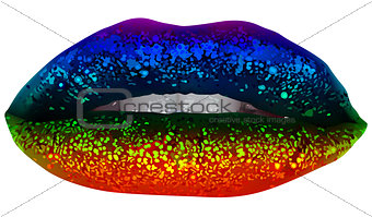 Rainbow Party Lips with Glitter