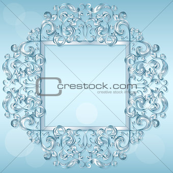 carved frame of ice for picture or photo 