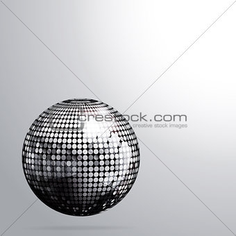 3D Silver disco ball and shadow background
