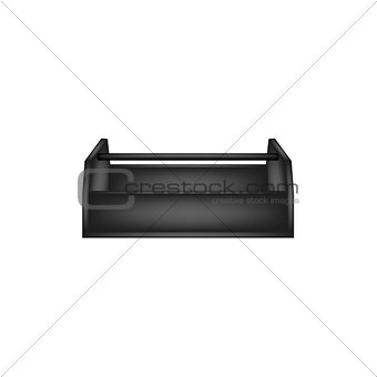 Empty wooden toolbox in black design