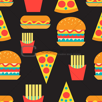 Seamless bright pattern of burgers