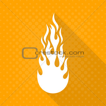 White vector fire flame icon
