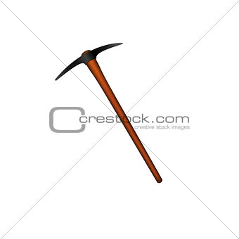 Mattock in black design with wooden handle