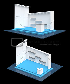 Modern exhibition stand gallery style 3D
