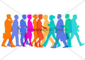Colorful group of people in movement