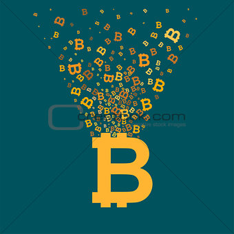 Bitcoin virtual currency concept illustration