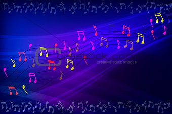 Abstract background frame with music notes
