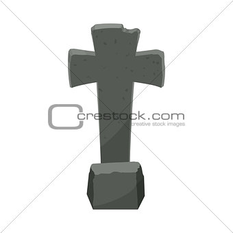 Cartoon Tombstone With RIP Illustration of a funny cartoon halloween tombstone for graveyard landscape with rest in peace inscription