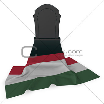 gravestone and flag of hungary - 3d rendering