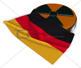 nuclear symbol and flag of germany on white background - 3d illustration