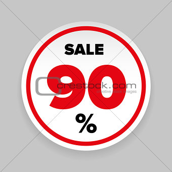 Sale Sticker Ninety percent