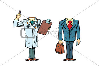 mockup layout without a head doctor and businessman