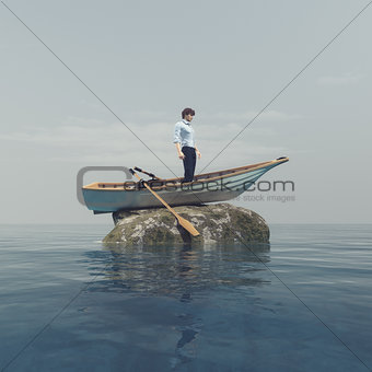 A mariner in a boat 