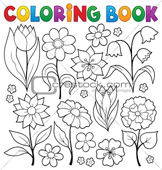 Coloring book flower topic 2