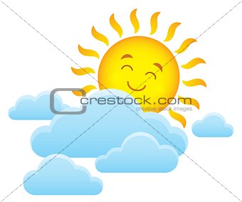 Happy sleeping sun theme image 1