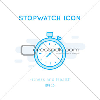 Stopwatch icon isolated on white.