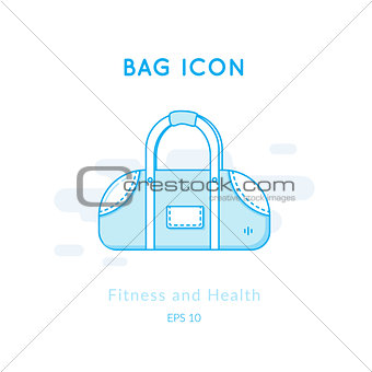 Sports bag icon isolated on white.