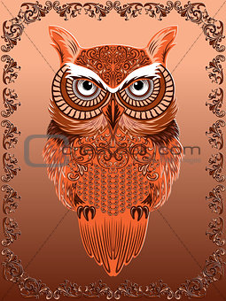 Big Serious Ornate Owl