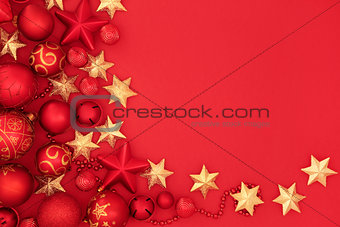 Christmas Red and Gold Bauble Decorations