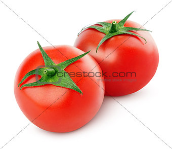 Red tomato vegetable on white