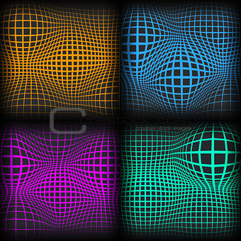 Set abstract backgrounds with half tone effect, vector illustration.