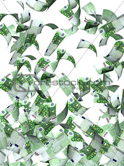 Flying banknotes of euro 