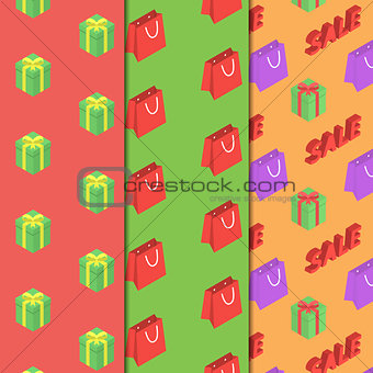 Seamless pattern with packages and gifts.