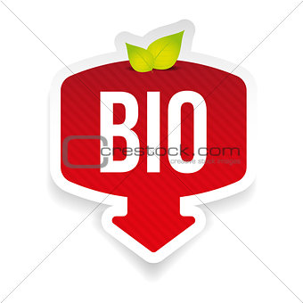 Bio label red sticker