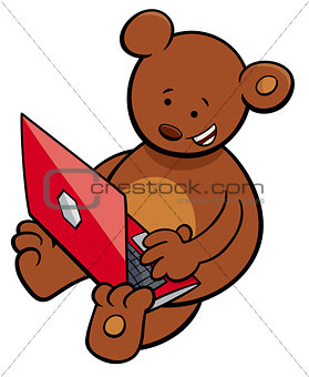 bear with notebook cartoon illustration