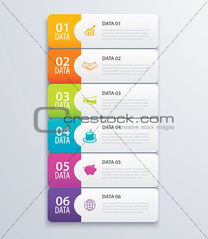 6 infographic tab index banner design vector and marketing templ