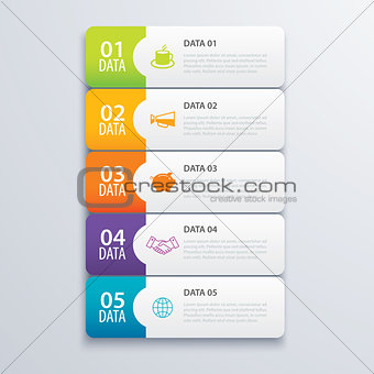 5 infographic tab index banner design vector and marketing templ