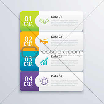 4 infographic tab index banner design vector and marketing templ