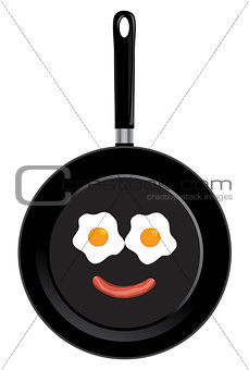 Vector frying pan