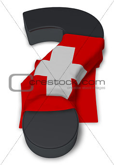 question mark and flag of switzerland - 3d illustration
