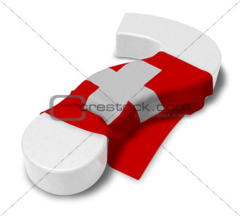question mark and flag of switzerland - 3d illustration